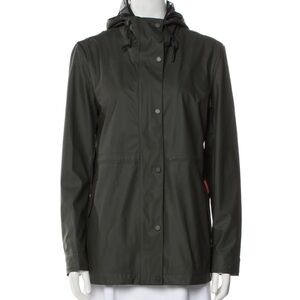 Hunter Olive Rubberized Water Repellent Jacket with Hood